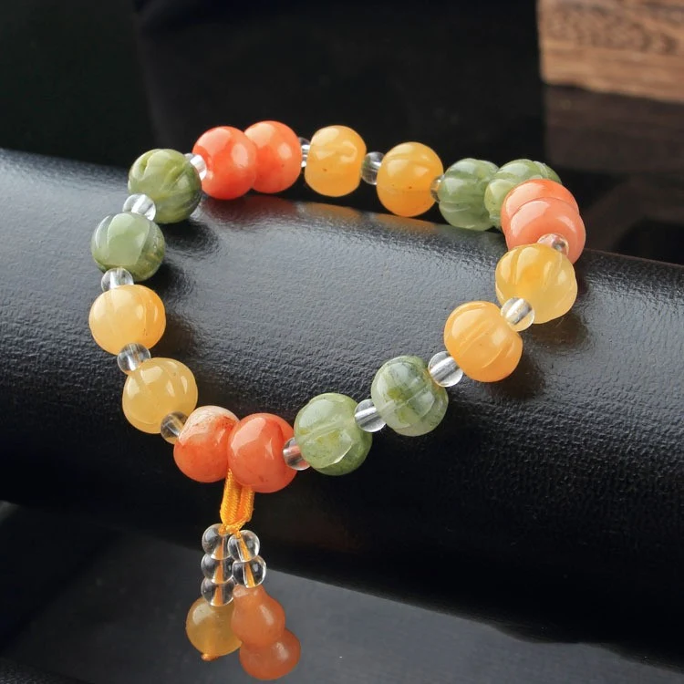 Title 5, Karamay Gold Silk Jade šarena narukvica od bund...