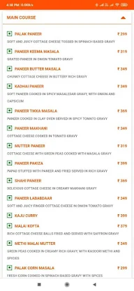 Banjara menu 3