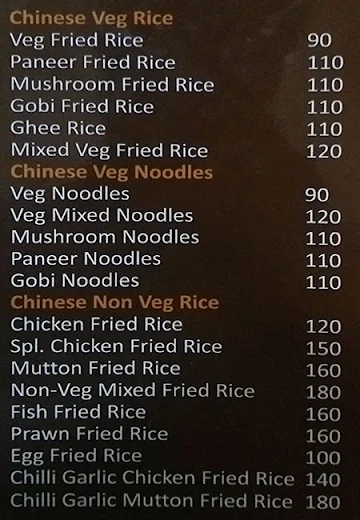 Grand Biriyani menu 