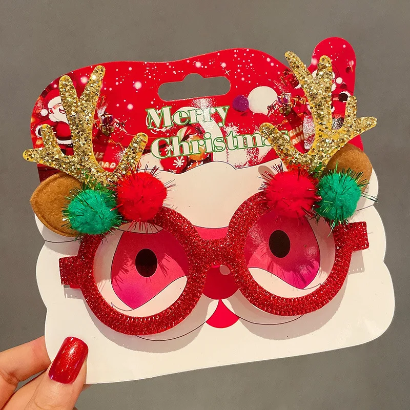 Cadre de lunettes d'élan de Noël, habillage de couple