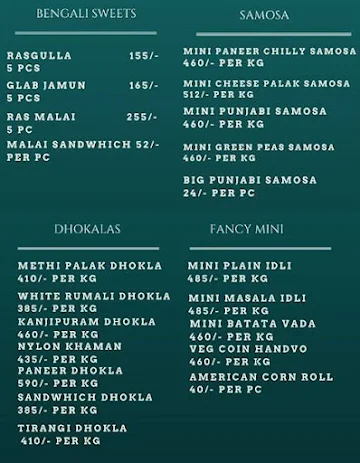 Mansha menu 