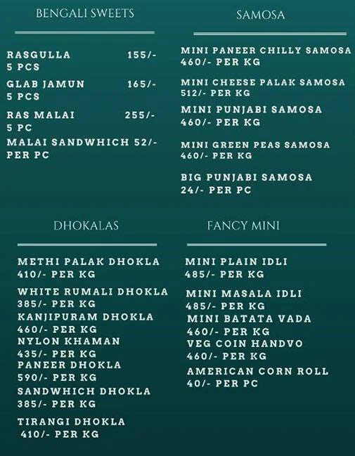 Mansha menu 