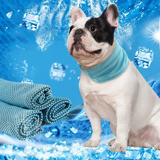 Summer Dog Pet Cooling Bandana Collar Sunstroke Prevention Puppy Scarf Ice Cooling Collars for Small Medium Large Dogs P
