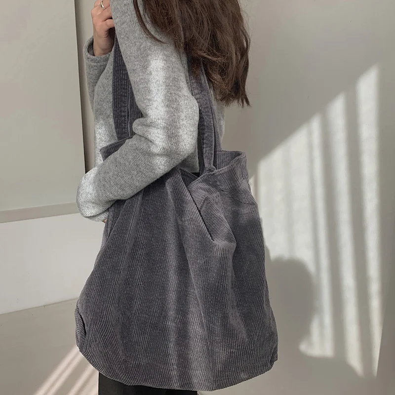 Corduroy schoudertassen voor dames, herfst- en winter shopping bags, stijlvolle handtassen, perfect voor dagelijks gebruik.