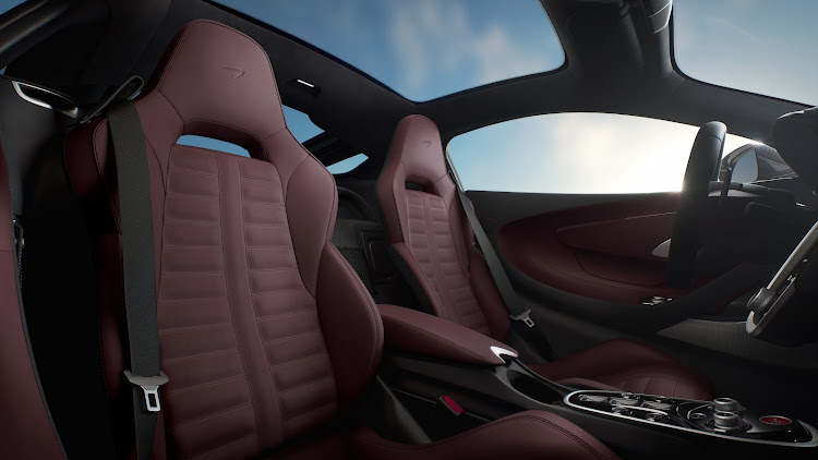 The luxurious cabin has Nappa leather seats.