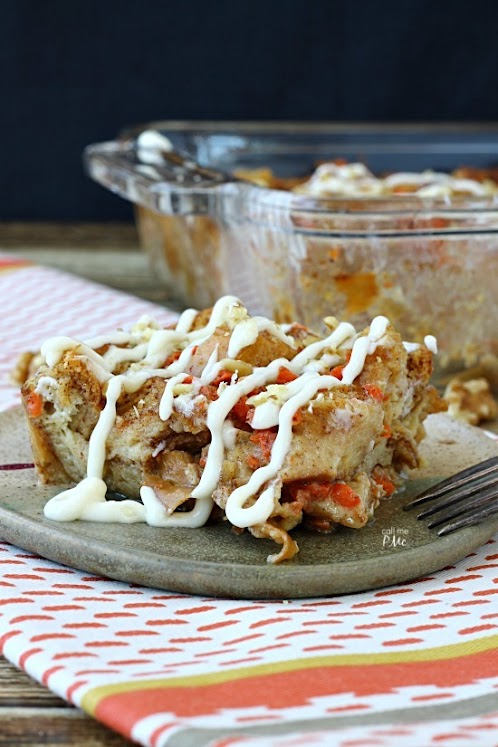 Cream Cheese Glazed Carrot Cake Bread Pudding Recipe