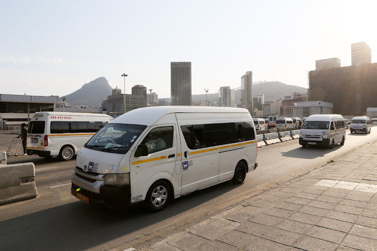 A taxi leaves the Cape Town station taxi rank, August 11 2023. Picture: RUVAN BOSHOFF