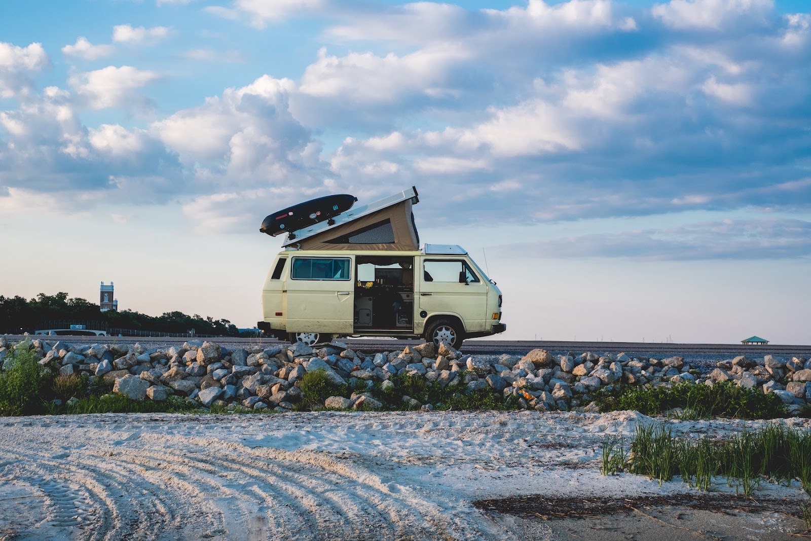 Campervan on the beach