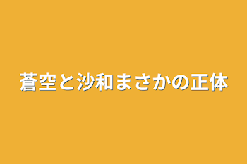 蒼空と沙和まさかの正体