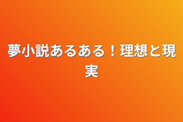 夢小説あるある！理想と現実