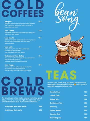 Cafe Bean Song menu 