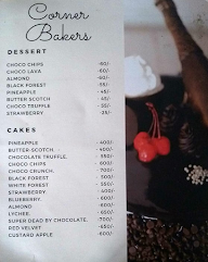 Corner Bakers menu 1