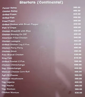 Indian Spice menu 