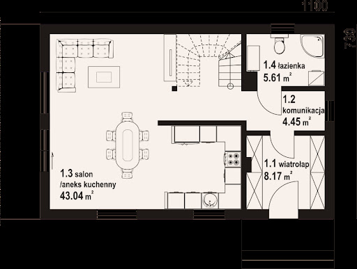 Osieczno a3 dws - Rzut parteru