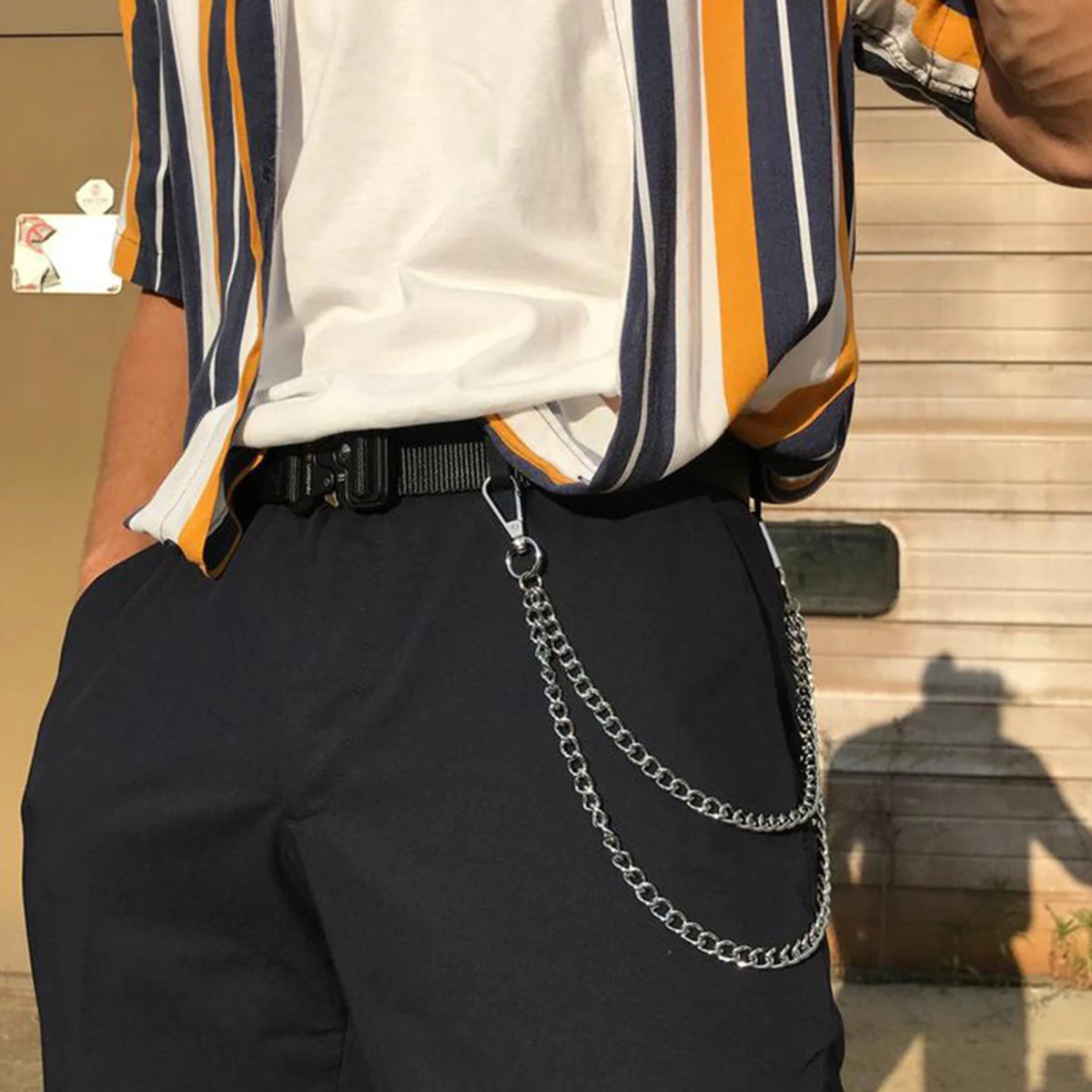 Title 5, Punk Heren Jeans met Tailleketting, Kledingacce...