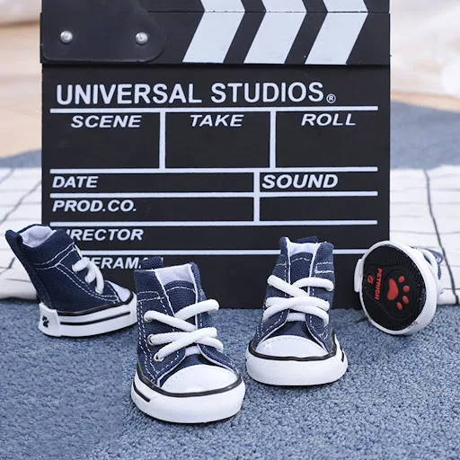 Fashion Wear-resisting Dog Shoes Pet Booties For Small Dogs Cats Casual Style Outdoor Breathable Pet Denim Shoes Puppy S