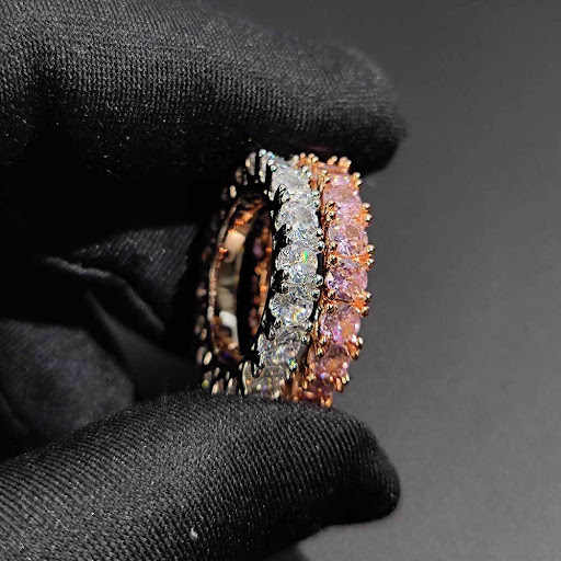 Title 9, Hip Hop 4mm Single Row Zircon Ring for Men, a s...