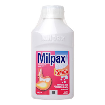 Milpax Cereza Bicarbonato de Sodio + Alginato Farmacol Frasco x 360 ml  