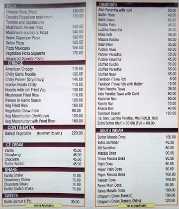 Chef Da Bawarchi Restaurant menu 