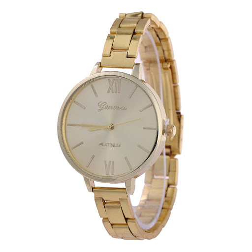 Title 3, Geneva Alloy Watch, Large Dial, Slim Band, Quar...