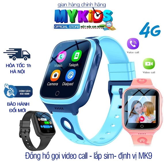 Đồng Hồ Thông Minh 4G Video Call Mykid Mk9 Chống Nước Lắp Sim Định Vị Gọi Video, Wifi Dành Cho Trẻ Em Chính Hãng Mykid