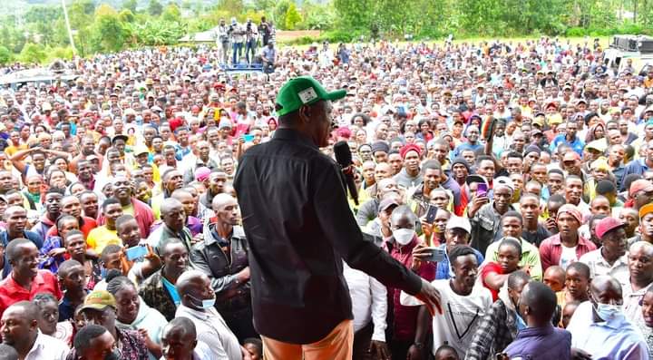 Ford Kenya leader Moses Wetangula leading a Kenya Kwanza campaign in Kisii region on Wednesday March 2,2022.