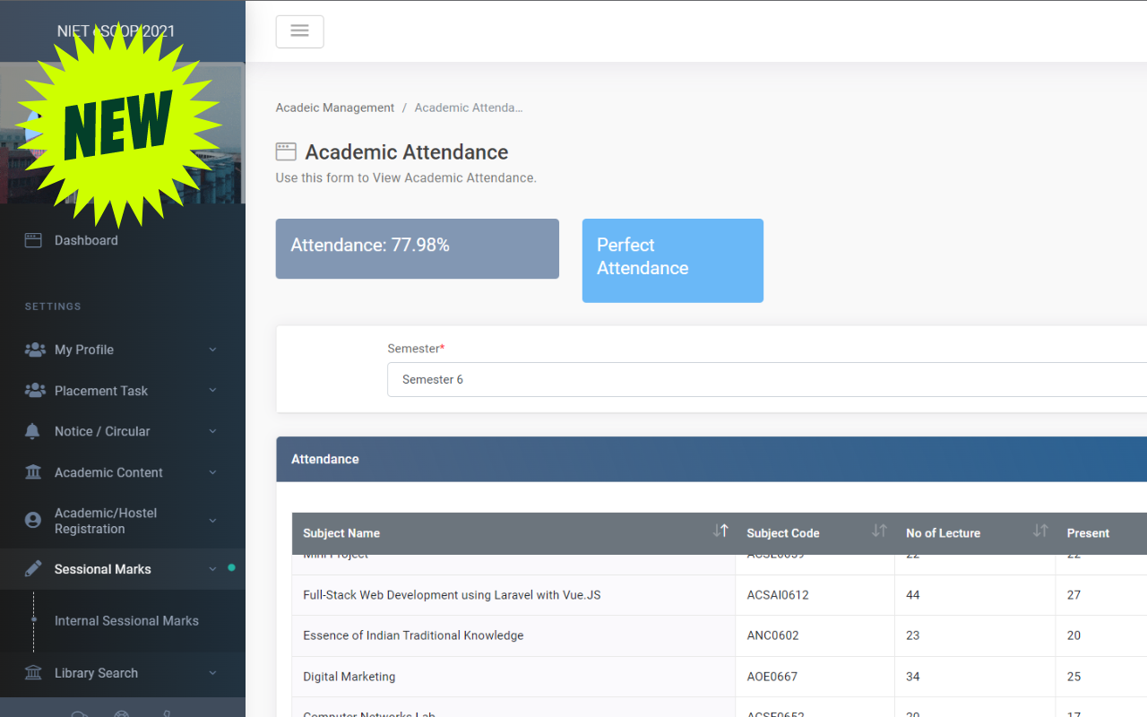 NIET Attendance Preview image 3