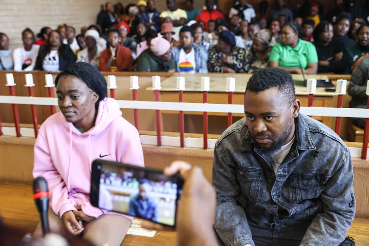 Lerato Mahlangu and her husband Sibusiso Mahlangu appear in the Soshanguve magistrate’s court.