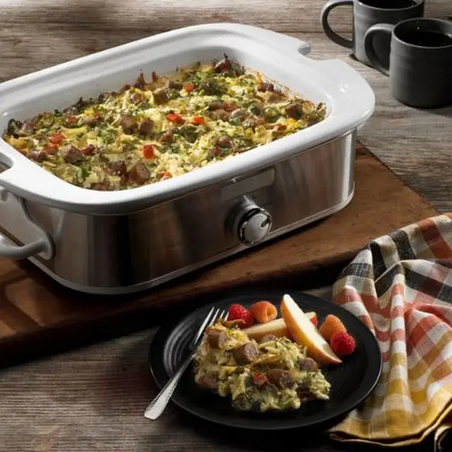 Overnight Crockpot Breakfast Casserole - Sippy Cup Mom