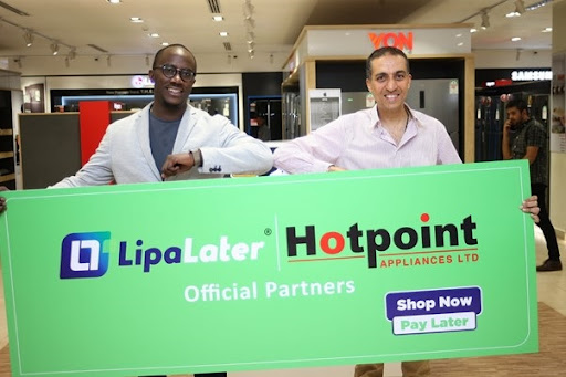 Eric Muli, CEO Lipa Later with Keval Kanani, Director, Hotpoint Appliances Limited.