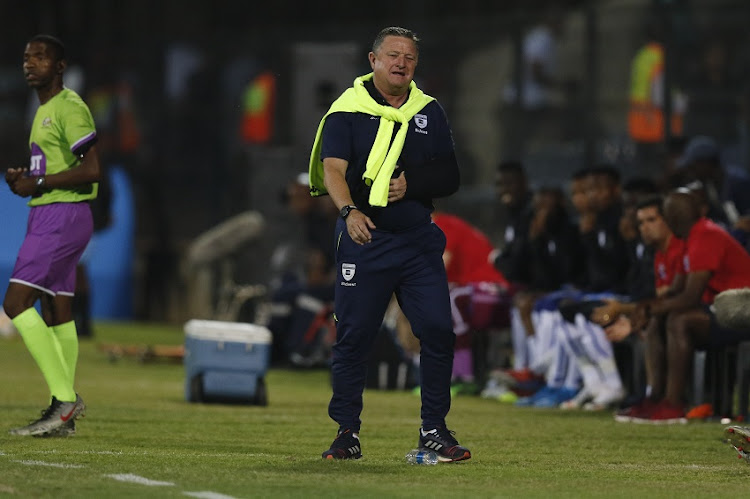 Gavin Hunt of Bidvest Wits during the Telkom Knockout 2019, Last 16 match between Maritzburg United and Bidvest Wits at Harry Gwala Stadium on October 18, 2019 in Pietermaritzburg, South Africa.