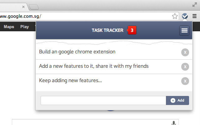 Task Tracker chrome extension