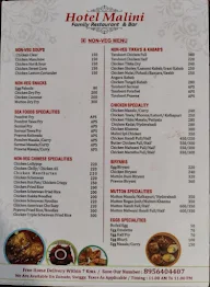 Malini Family Restaurant & Bar menu 1