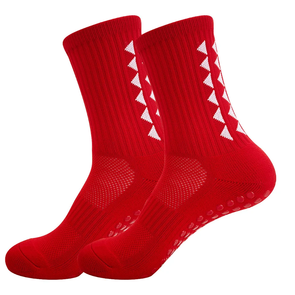 Antislip voetbal sokken, halfhoog met badstof zool en verdikking voor extra comfort, demping en optimale grip.