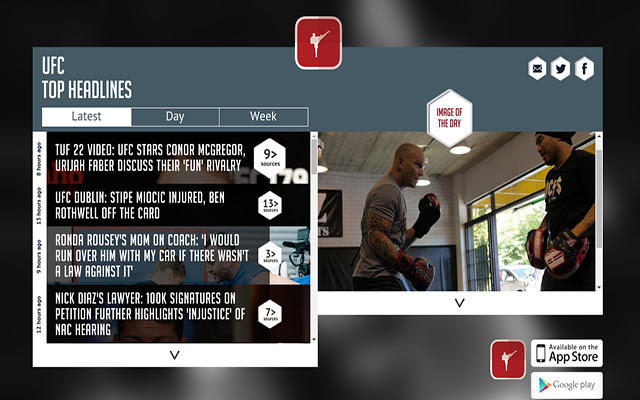 MMA News - Sportfusion chrome extension