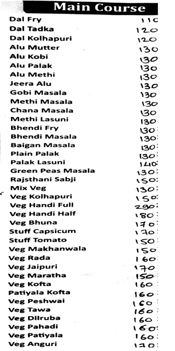 Hotel Bhagyashree Pure Veg menu 