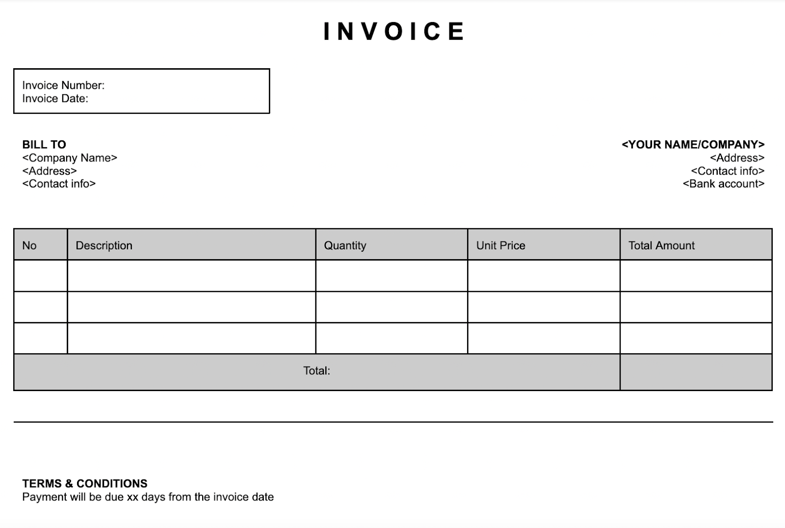 Contoh Invoice Email Jasa