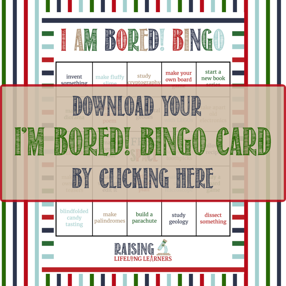 I'm Bored Bingo- Educational Things to Do When Bored - Teach Beside Me