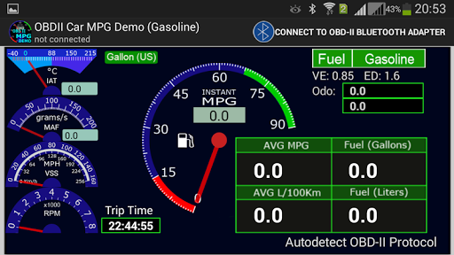 OBDII Car MPG Demo Gasoline