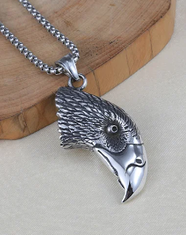 Pendentif tête d'aigle pour homme, - 1