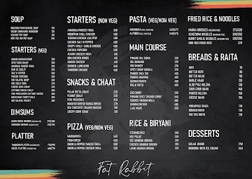 Fat Rabbit Restaurant menu 