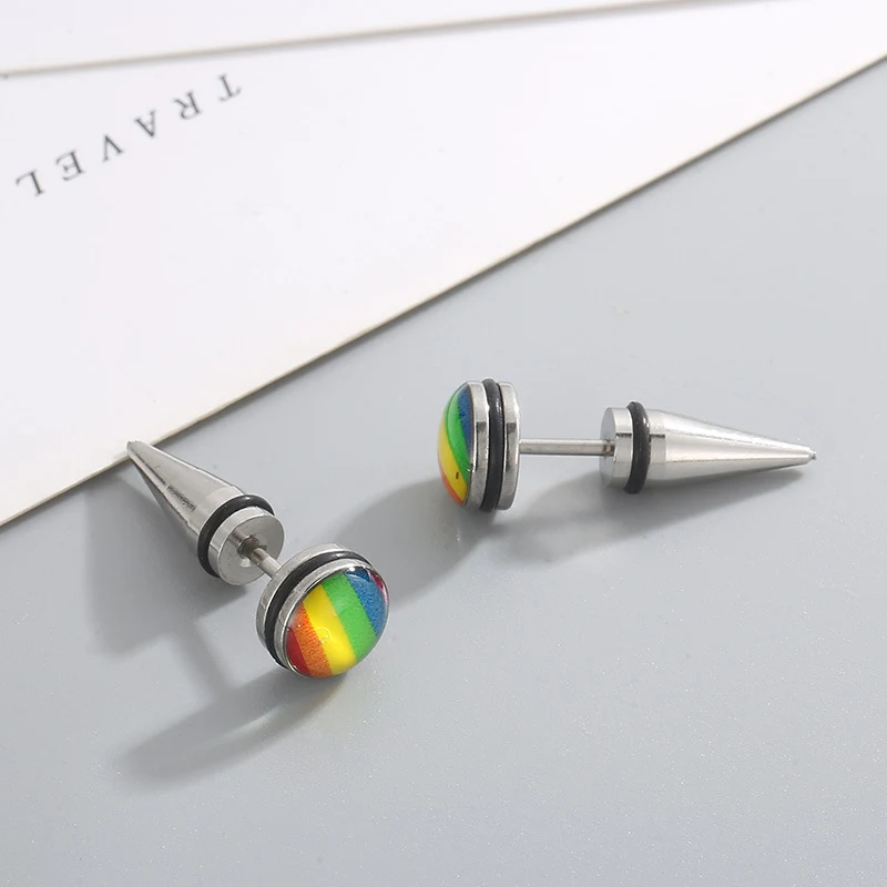 Title 4, Roestvrijstalen fashion creatieve regenboog geo...
