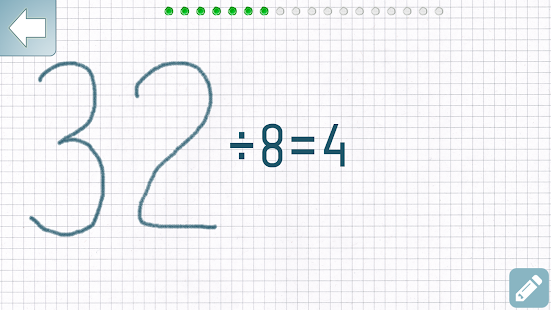 Capture d'écran du formateur en mathématiques de la division