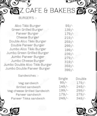 Z Cafe & Bakers menu 3