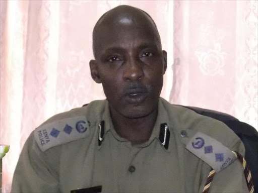 Embu West police boss Francis Sang in his office on September 23 last year /REUBEN GITHINJI