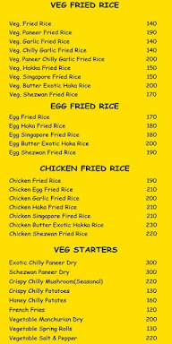 Hostess Chinese Wok Wagon Cart menu 1