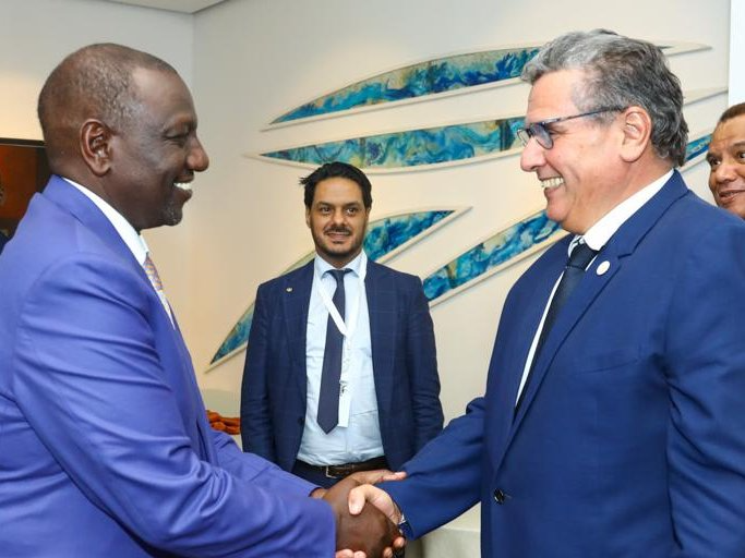 President William Ruto with Morocco’s Prime Minister Aziz Akhannouch