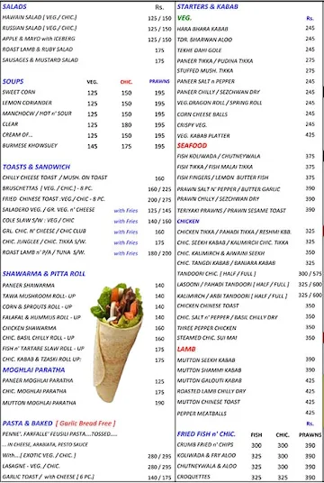 Joy's Khana Khazana Kitchen menu 