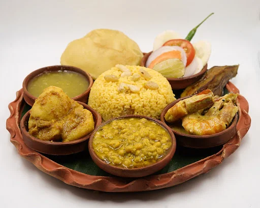 BASANTI PULAO & CHINGRI MALAICURRY MOHABHOJ THALI