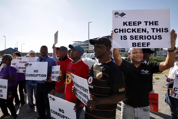SAA cabin crew member Deon Bells, right, is among the srtikers who has beef with the national carrier.